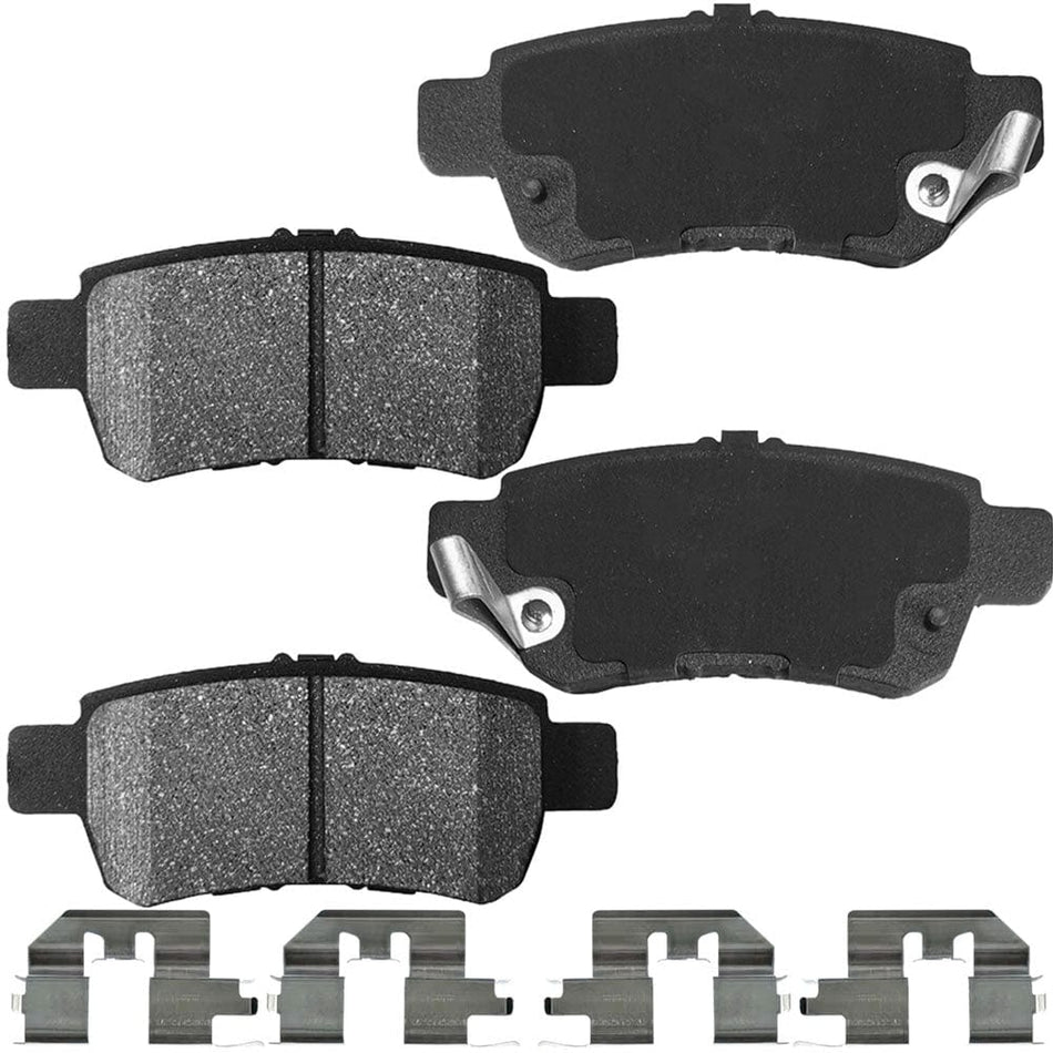 MotorbyMotor Rear Ceramic Brake Pads with Hardware Kits & CLEANER DOT4 FLUID Fits for Honda Odyssey 2005-2010 Low Dust Brake Pad (All Models)