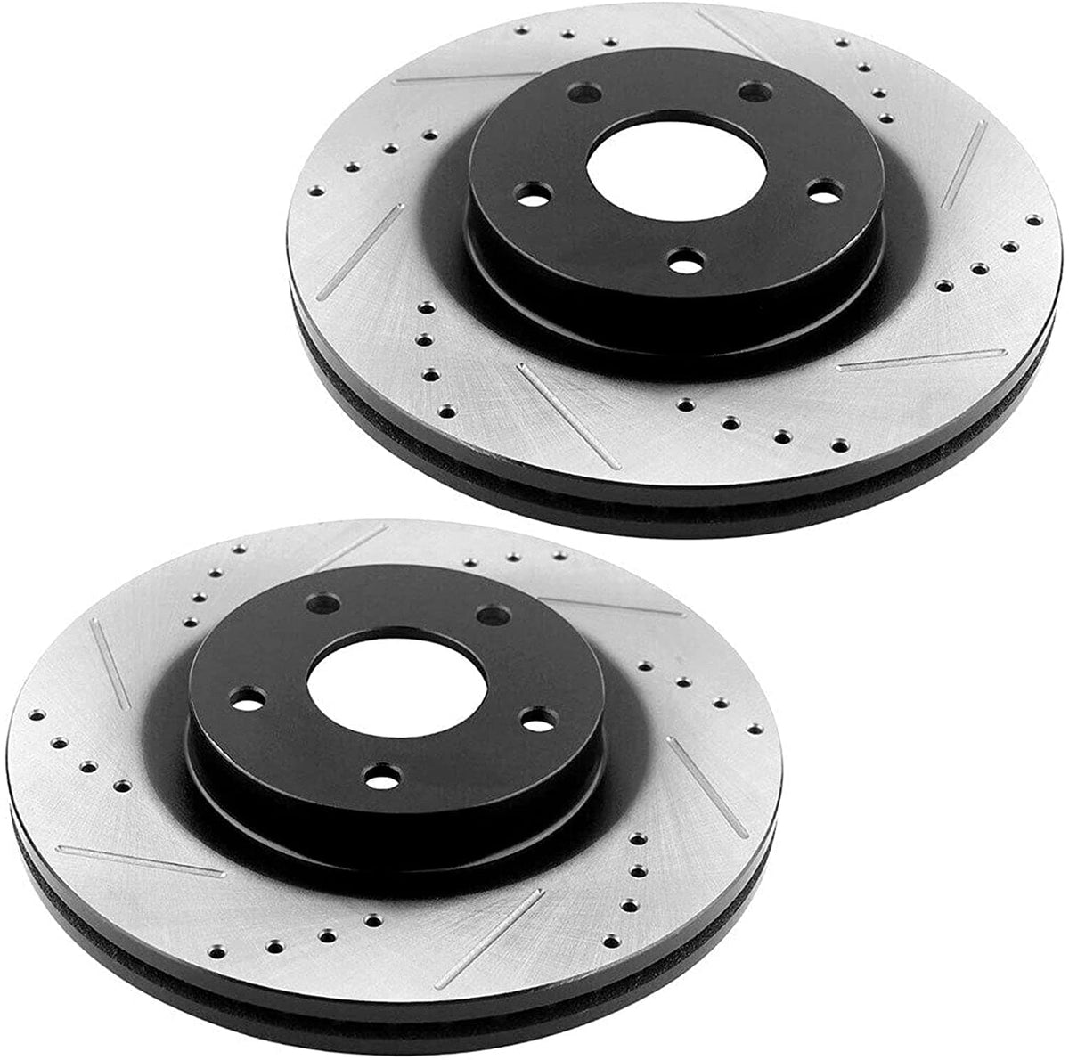 MotorbyMotor Front Brake Rotors 302.8mm Drilled & Slotted Design Brake Rotor & Brake Pad kit Including CLEANER DOT4 FLUID Fits for Ford Escape, Mazda Tribute, Mercury Mariner