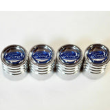 Chrome Car Wheel Tire Air Dust Valve Caps Stem Cover with Ford Emblem