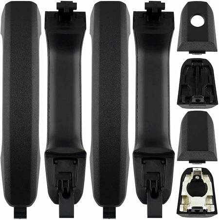Textured Exterior Door Handles Fit for Chevrolet Cheyenne Silverado 1500 2500 3500 Suburban; Tahoe, GMC Sierra 1500 2500 3500 Yukon XL Car Door Handles (Set of 4, Black)