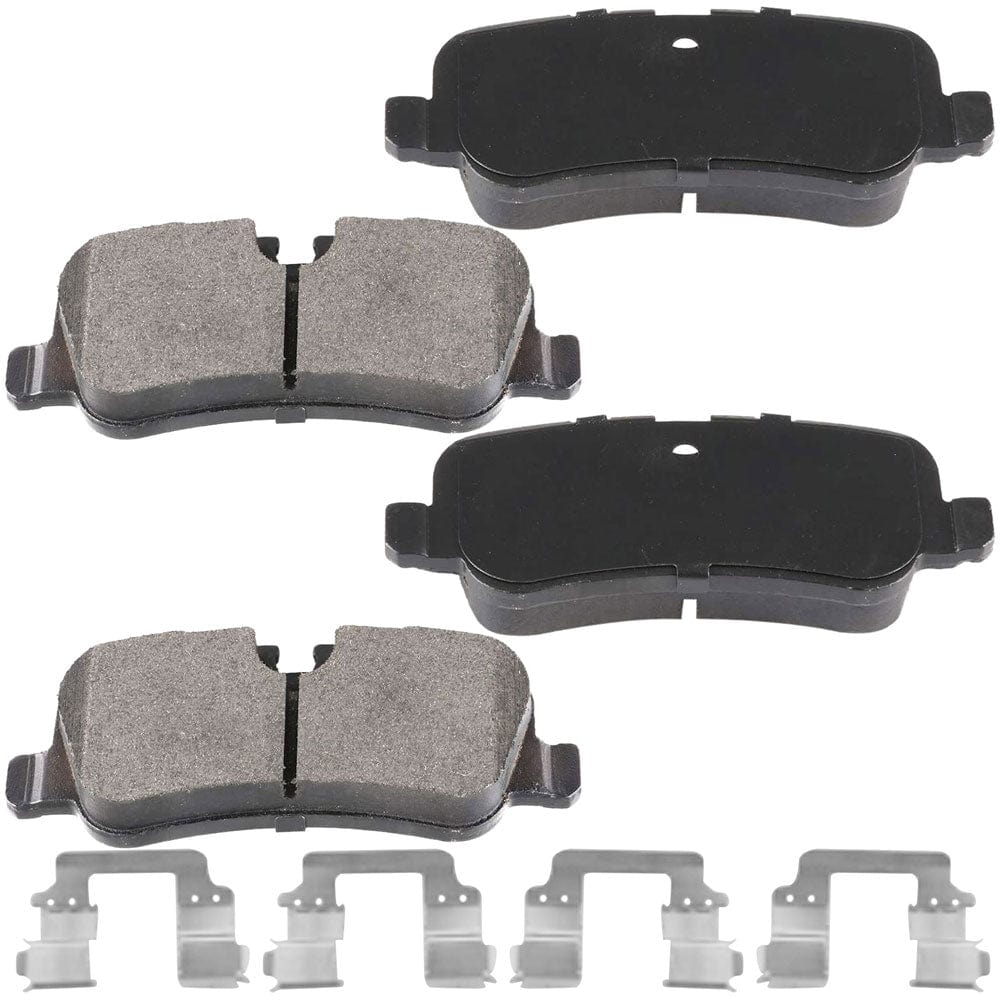 MotorbyMotor Rear Ceramic Brake Pads with Hardware Kits for Land Rover LR3 05-09 (All Models), Lande Rover Range Rover Sport 06-09 (V8 4.4L Models) Low Dust Brake Pad