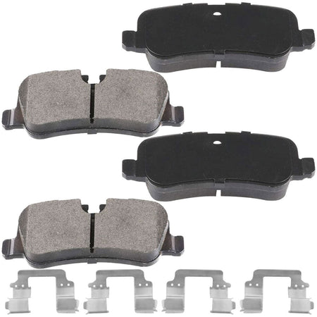 MotorbyMotor Rear Ceramic Brake Pads with Hardware Kits for Land Rover LR3 05-09 (All Models), Lande Rover Range Rover Sport 06-09 (V8 4.4L Models) Low Dust Brake Pad
