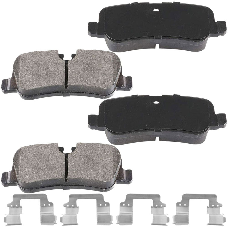 MotorbyMotor Rear Ceramic Brake Pads with Hardware Kits for Land Rover LR3 05-09 (All Models), Lande Rover Range Rover Sport 06-09 (V8 4.4L Models) Low Dust Brake Pad