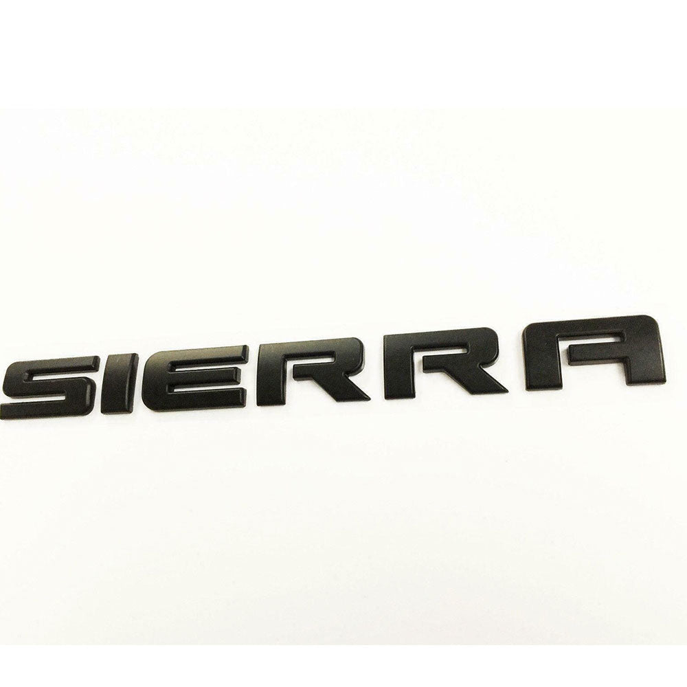 GMC Sierra Emblems Rear Tailgate letter Nameplate Matte Black