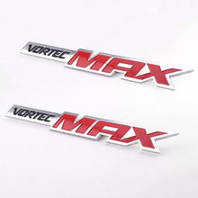 Load image into Gallery viewer, Vortec Max Emblem Badge Chevrolet Silverado Sierra Decal OEM Chrome Red 2pcs