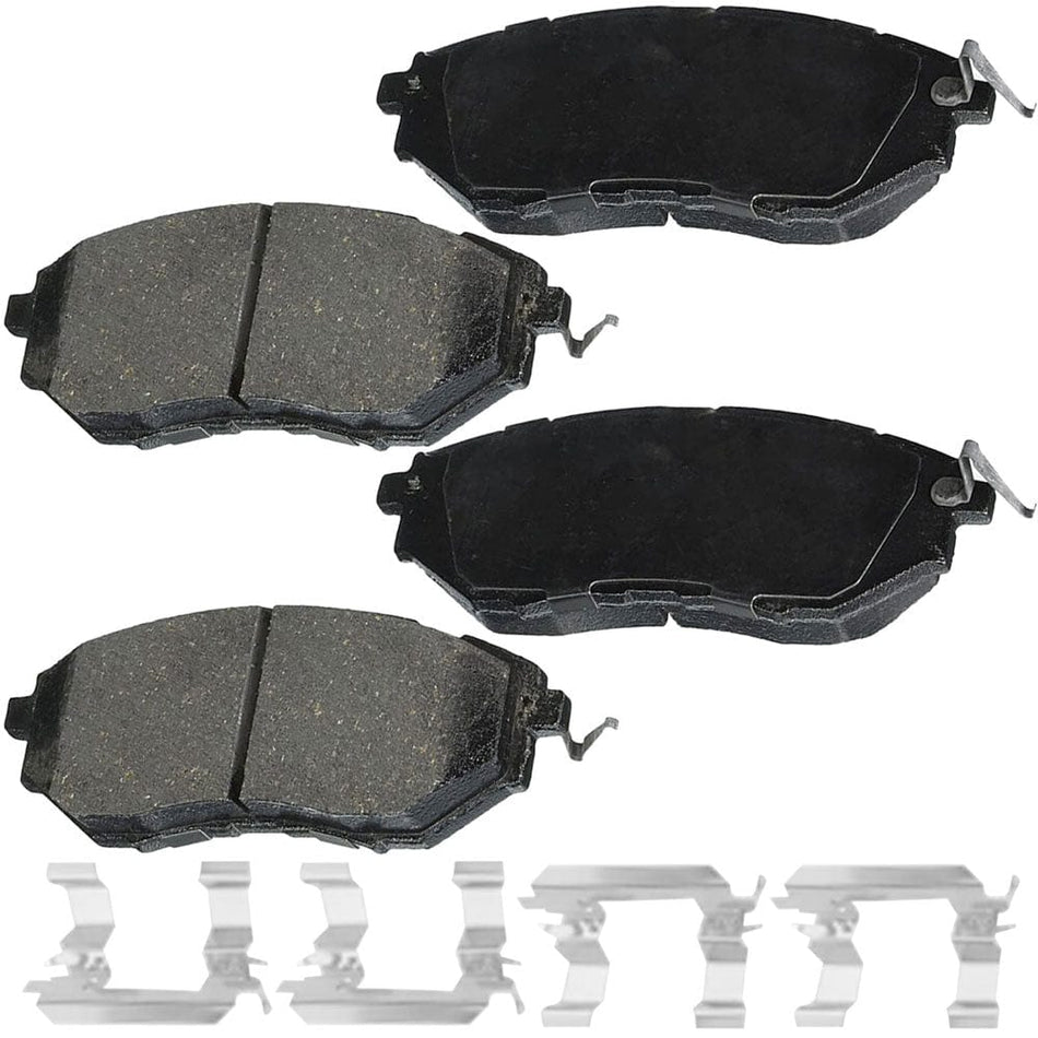 MotorbyMotor Front Ceramic Brake Pads w/Hardware Kits for Subaru B9 Tribeca Forester Legacy Outback WRX Low Dust Brake Pad