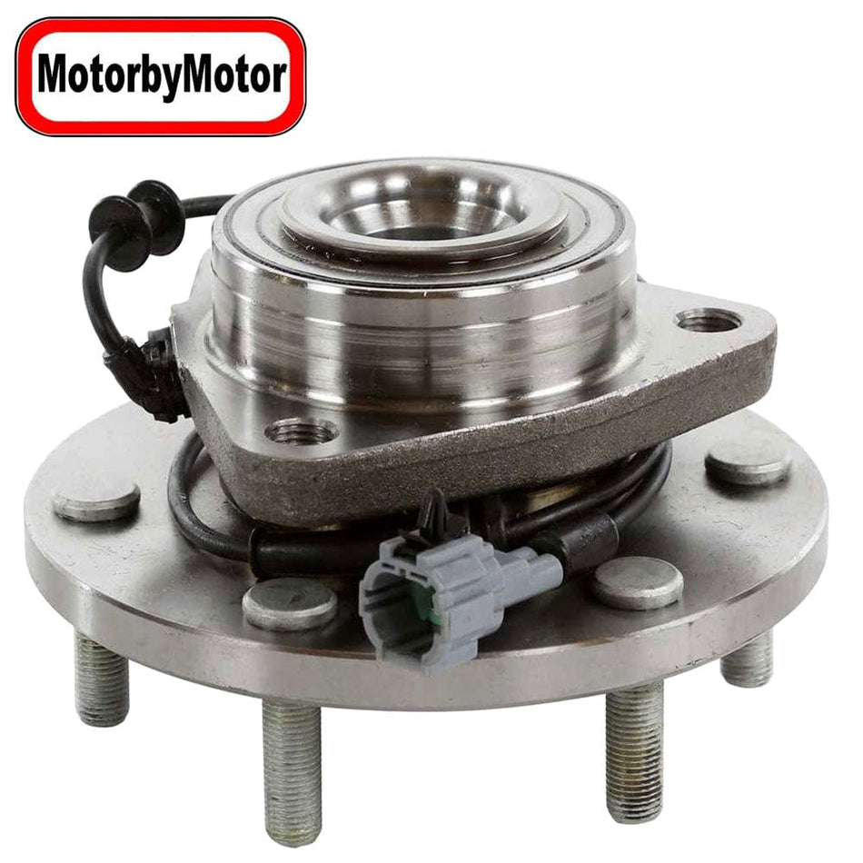 MotorbyMotor 515125 Front Wheel Bearing and Hub Assembly with 6 Lugs Fits for Infiniti QX56 Armada Titan Low-Runout OE Directly Replacement Hub Bearing (4WD w/ABS)