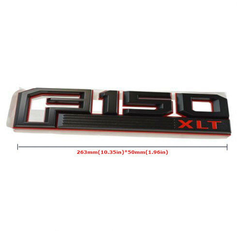 Ford F150 XLT Fender Emblem 3D Badge Genuine OEM Parts Red Black 2PC