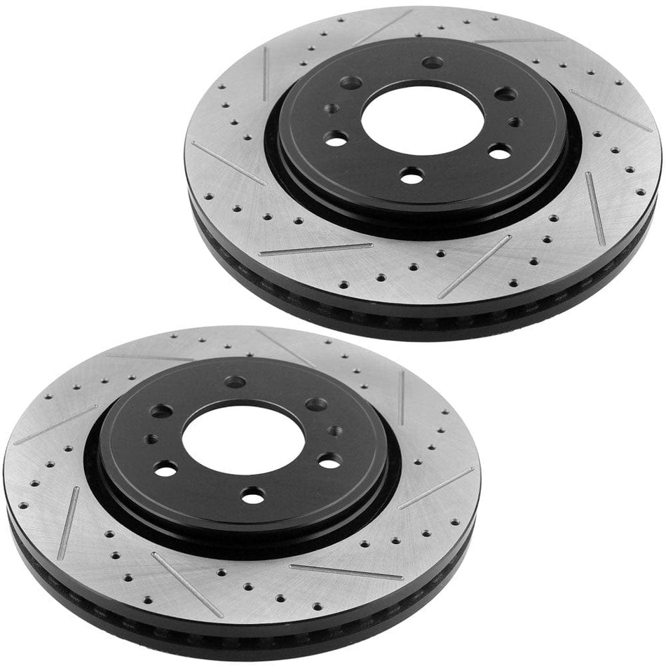 Ford Expedition F-150 Front Drilled & Slotted Rotors w/Ceramic Pads