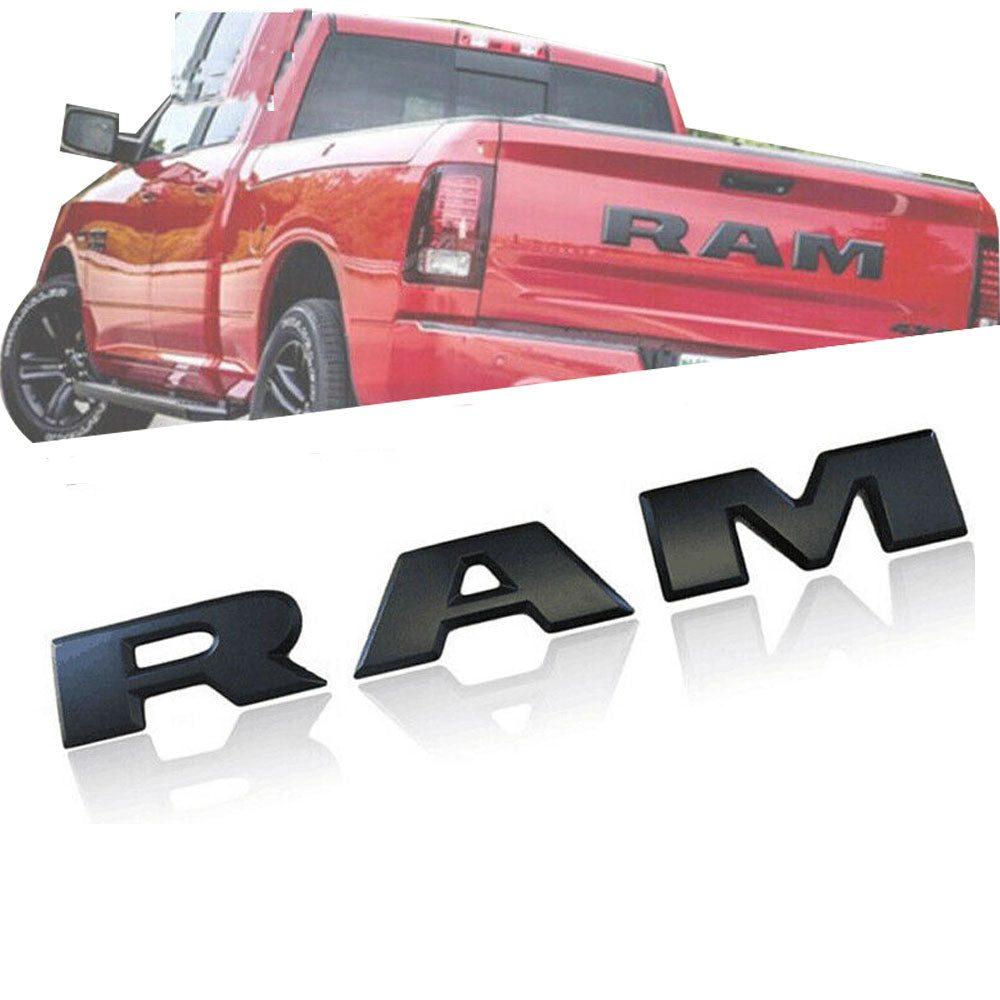 Dodger Ram 1500 Emblem Tailgate Ram Letters Badge Black
