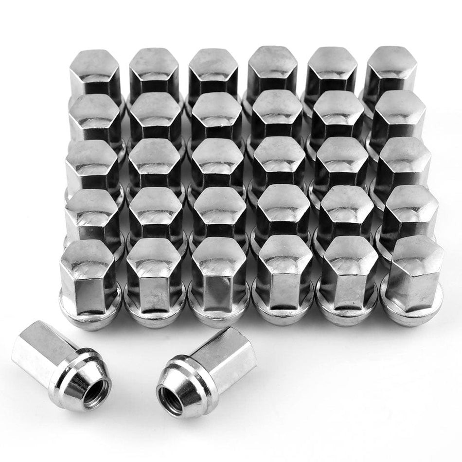 MotorbyMotor M14x1.5 Wheel Lug Nuts for Chevy GMC Cadillac Saturn Chrome