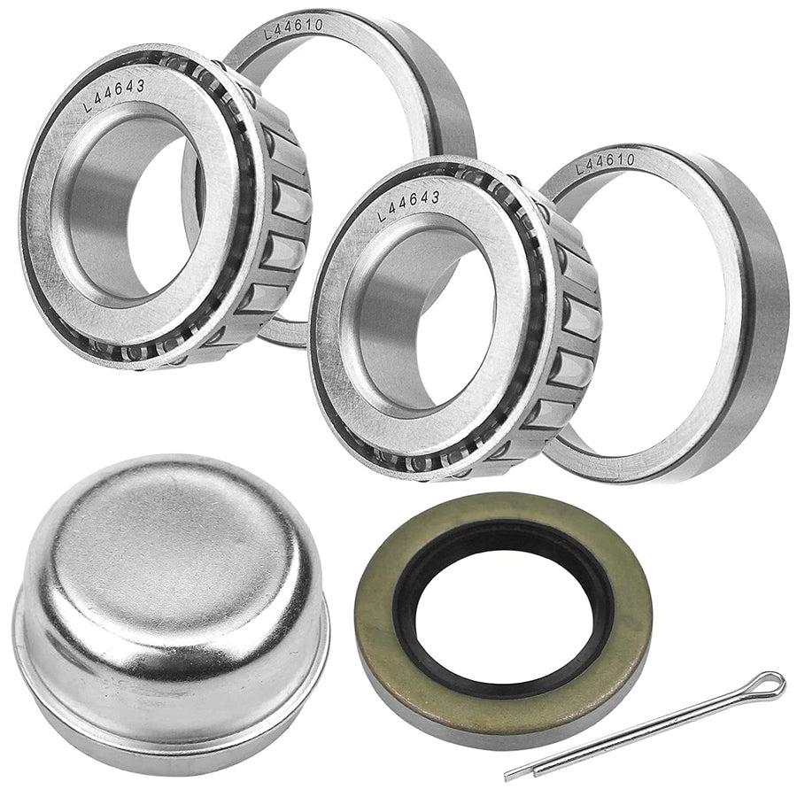 Trailer Bearing Repair Kit for 1-1/16" Tapered Spindles-L44643 Seal 1.250'' for 2000# EZ Lube Axles 1.00''