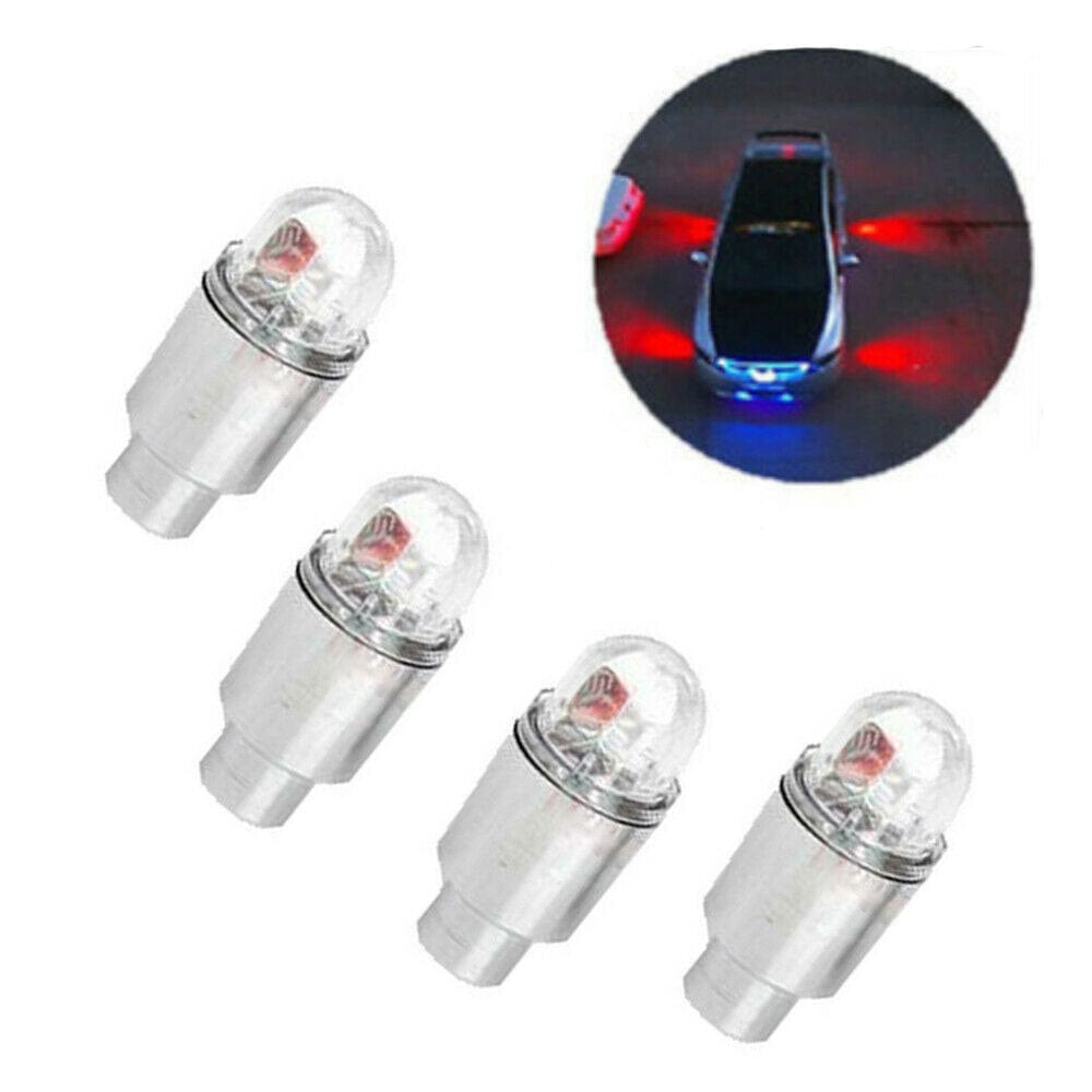 4x Red LED Wheel Tyre Tire Air Valve Stem Cap Lights Lamp For Car Motorcyle Bike WLR-004