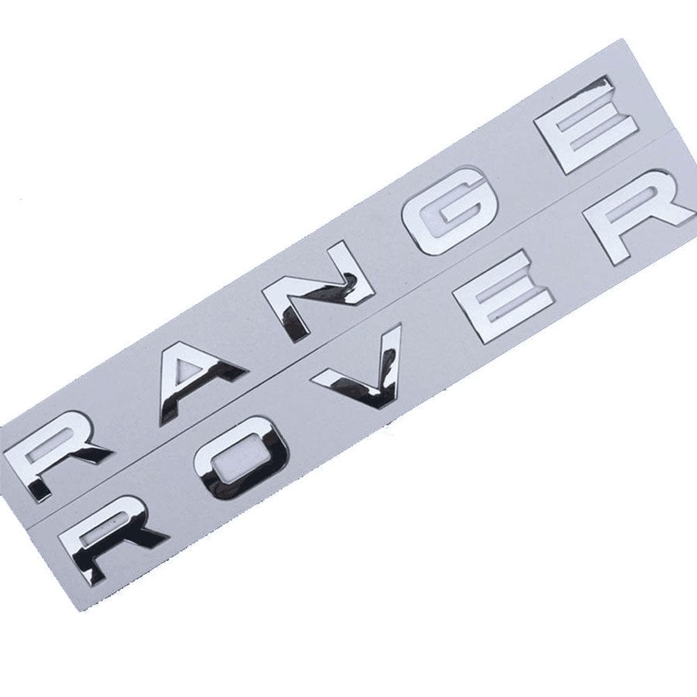 Range Rover Emblem Hood Letter Glossy Silver