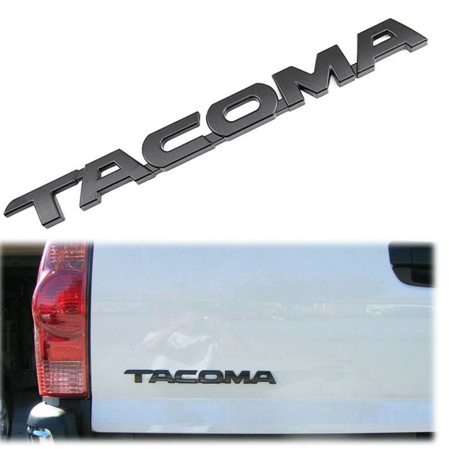 1pc 3D ABS Plastic Tacoma 11.75' Matte Black Side Decal Car Badge Emblem Sticker