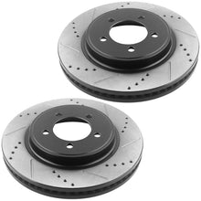 Load image into Gallery viewer, Front Drilled &amp; Slotted Disc Brake Rotors w/Ceramic Pads w/Cleaner &amp; Fluid for Ford Explorer, Ford Explorer Sport Trac, Mercury Mountaineer
