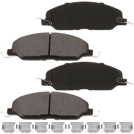 MotorbyMotor Front Ceramic Brake Pads w/Hardware Kits for Ford Mustang 2005-2010 (V6 Models Only) Low Dust Brake Pad
