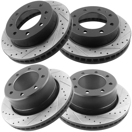 Front/Rear  Brake Rotors + Ceramic Pads + Brake Cleaner Fluid for Chevy Silverado 1500 2500, GMC Sierra 1500 2500 Yukon XL -8 Lugs