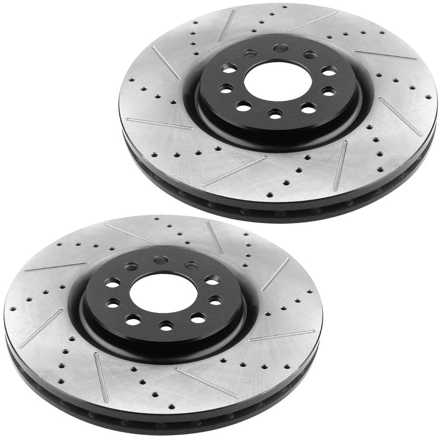 MotorbyMotor Front Brake Rotors 330mm Drilled & Slotted Brake Rotor Fits for Chrysler 200 2015-2017 (Heavy Duty Brake), Jeep Cherokee 2014-2020 (All Models)