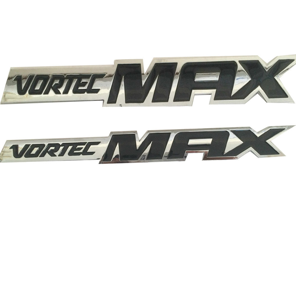 Silverado Sierra SS 6.0 Vortec Max Door Emblem Logo Badge Black Chrome 2pc