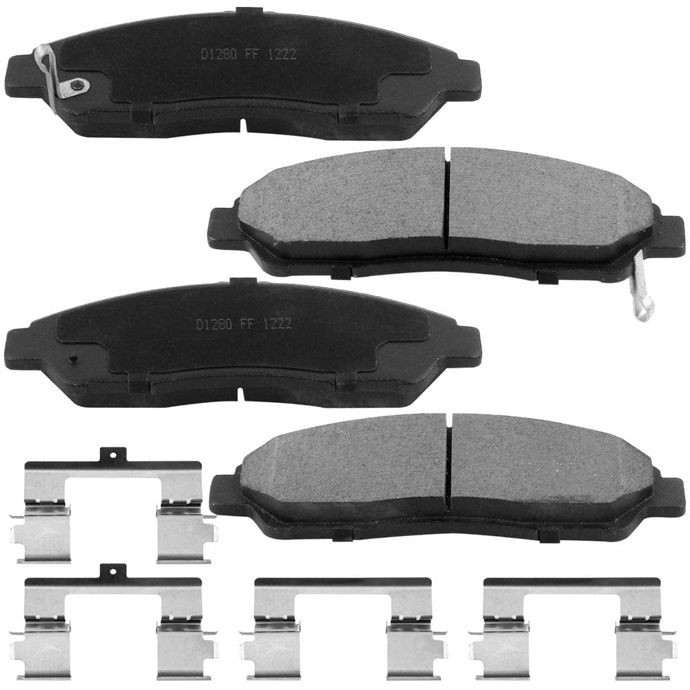 Front Ceramic Brake Pads w/Hardware Kits Fits for Acura MDX RLX ZDX, Honda Pilot-Low Dust Brake Pad-4 Pack
