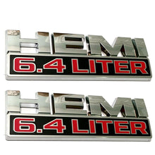 Load image into Gallery viewer, Dodge Ram HEMI 6.4 LITER Emblem Fender Side Black 2Pcs