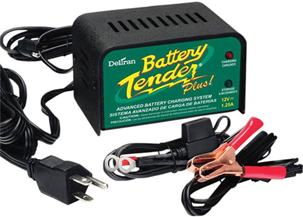 Battery Tender Plus 1.25 AMP Powersport 12V Battery Charger Maintainer for Motorcycles, ATVs, UTVs - Smart 12 Volt Automatic Float Charger - 021-0128