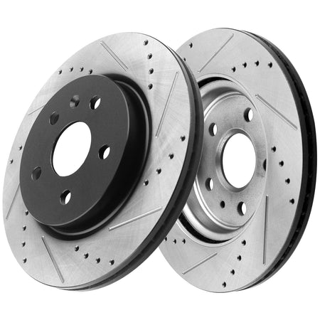 Motorbymotor Rear Brake Rotors 312mm Drilled & Slotted Design Brake Rotor & Brake Pad kit Fits for Cadillac Cts,Chevrolet Camaro