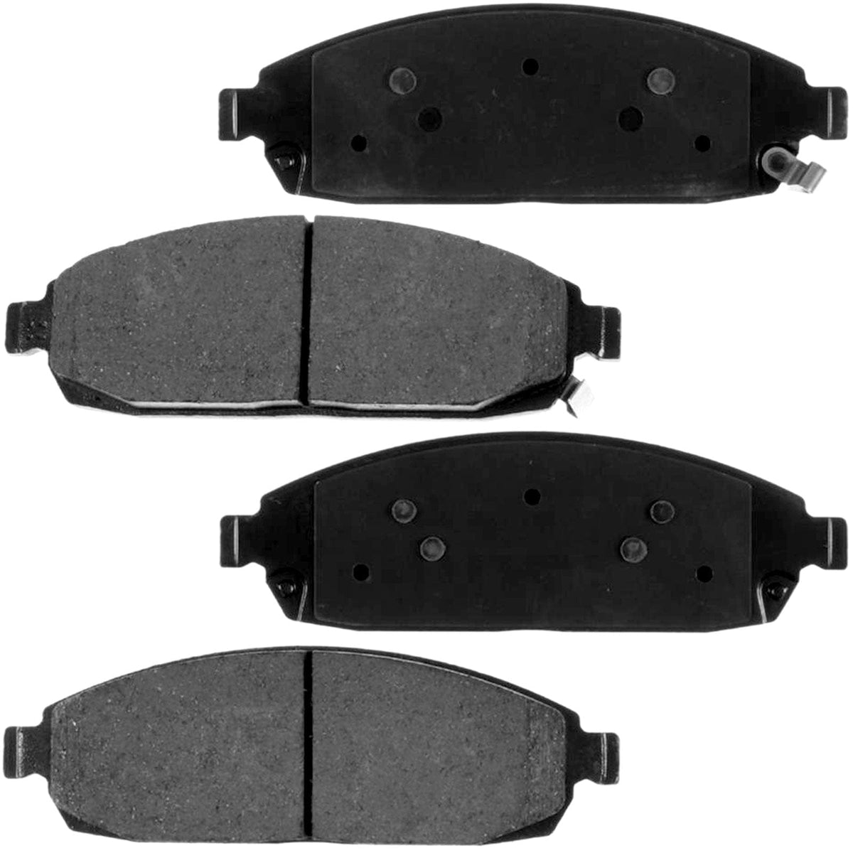 MotorbyMotor Front Ceramic Brake Pads with Hardware Kits Jeep Commander 2006-2010, Jeep Grand Cherokee 2005-2010 (Excludes SRT-8 Models) Low Dust Brake Pad