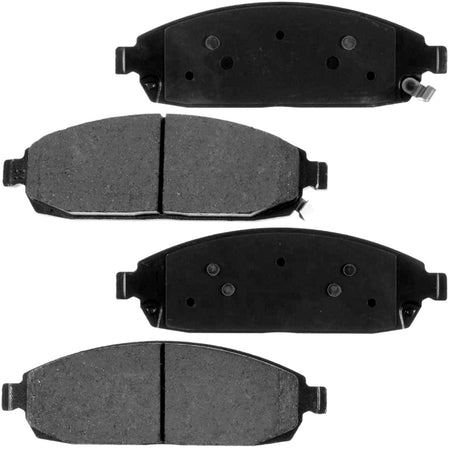 MotorbyMotor Front Ceramic Brake Pads with Hardware Kits Jeep Commander 2006-2010, Jeep Grand Cherokee 2005-2010 (Excludes SRT-8 Models) Low Dust Brake Pad