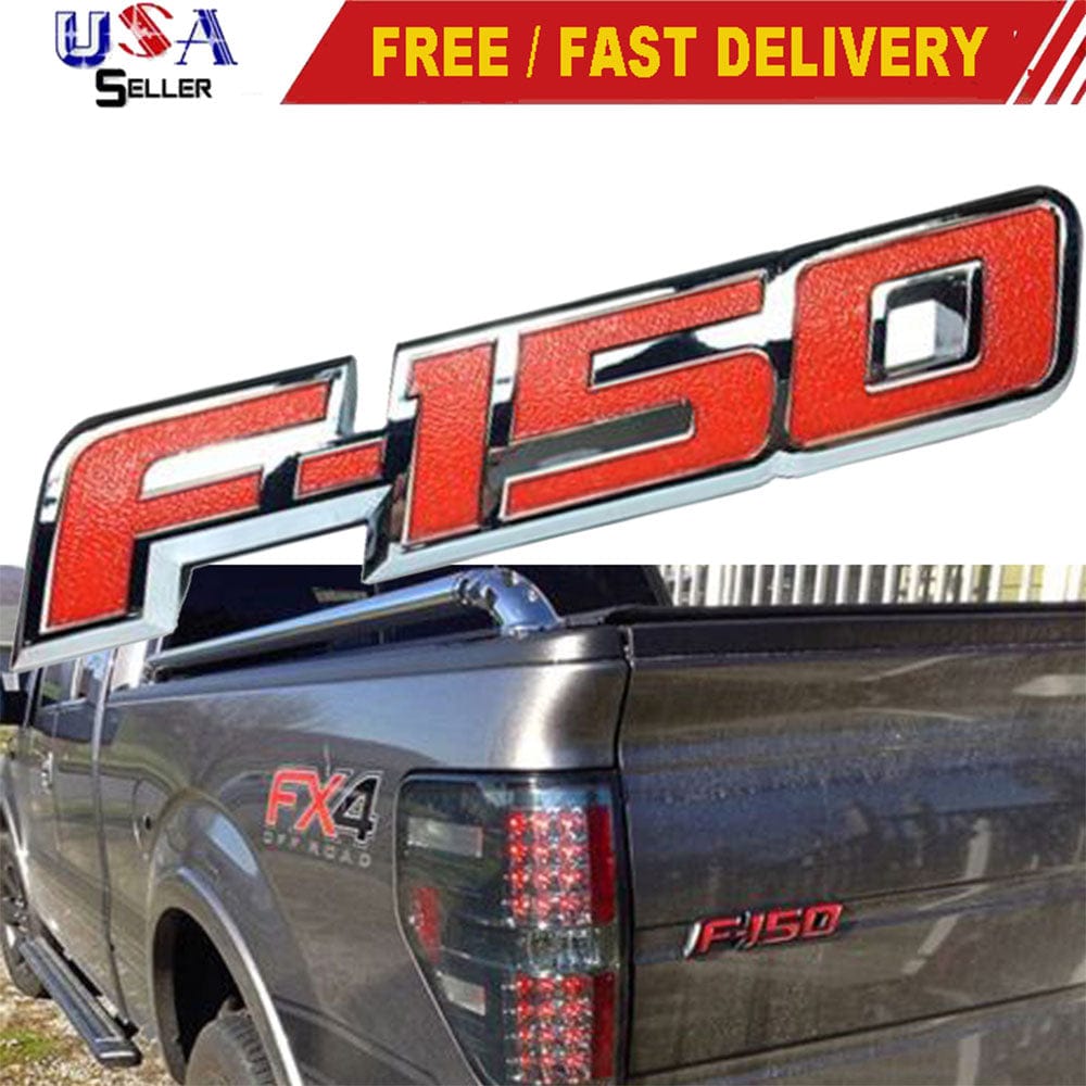 Ford F-150 Emblem Rear Tailgate Chrome Red CL3Z-9942528-A