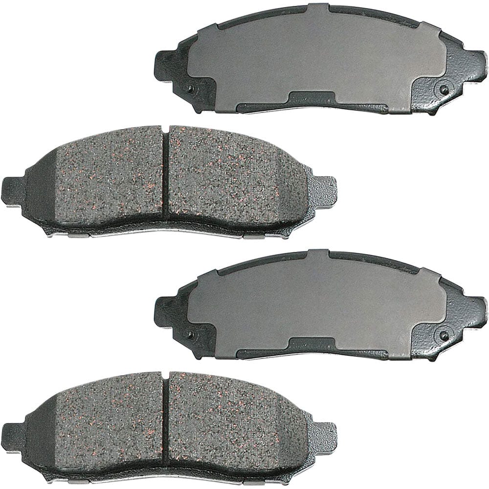 Front Ceramic Brake Pads w/Hardware Kits Fits for Nissan Frontier 2005-2007, Nissan Pathfinder 2005-2007, Nissan Xterra 2005-2015, Suzuki Equator 2009-2012 Low Dust Brake Pad(All Models)-4 Pack