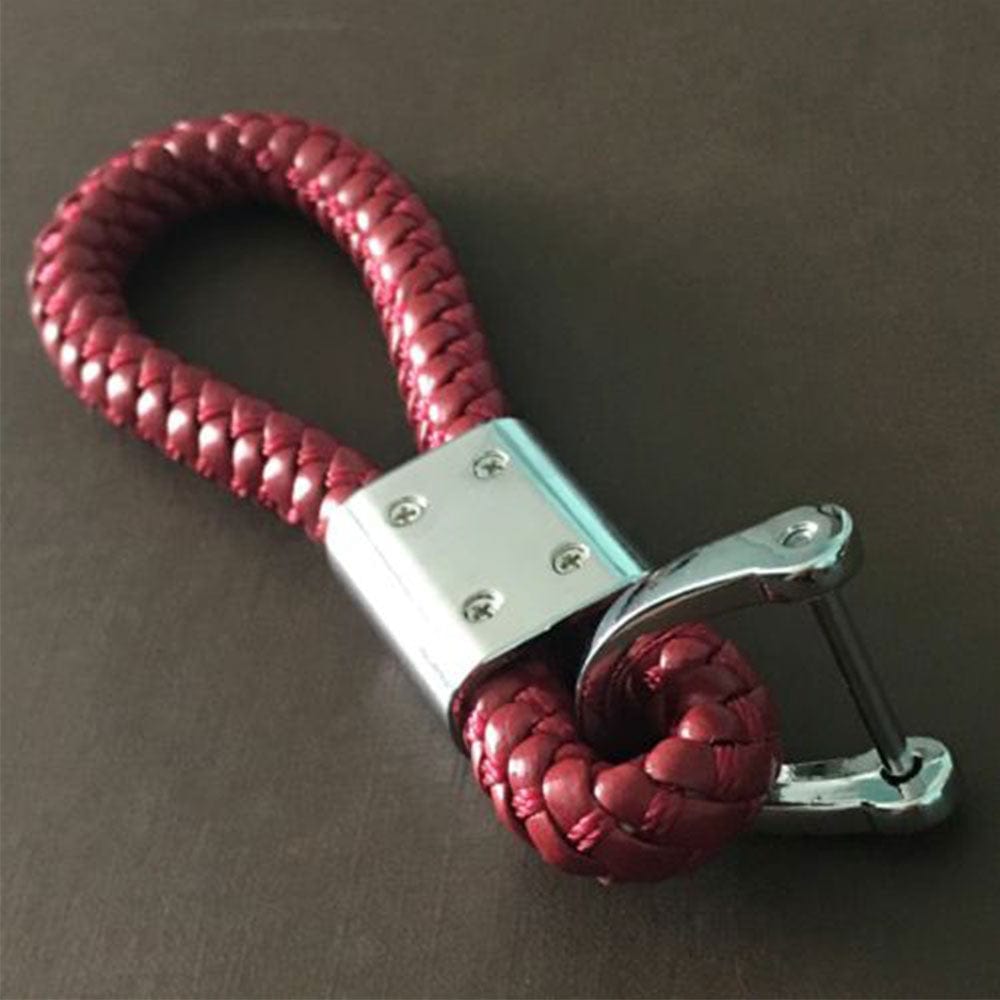 Audi Logo Keychain Red Leather Alloy Decoration Gift Accessories