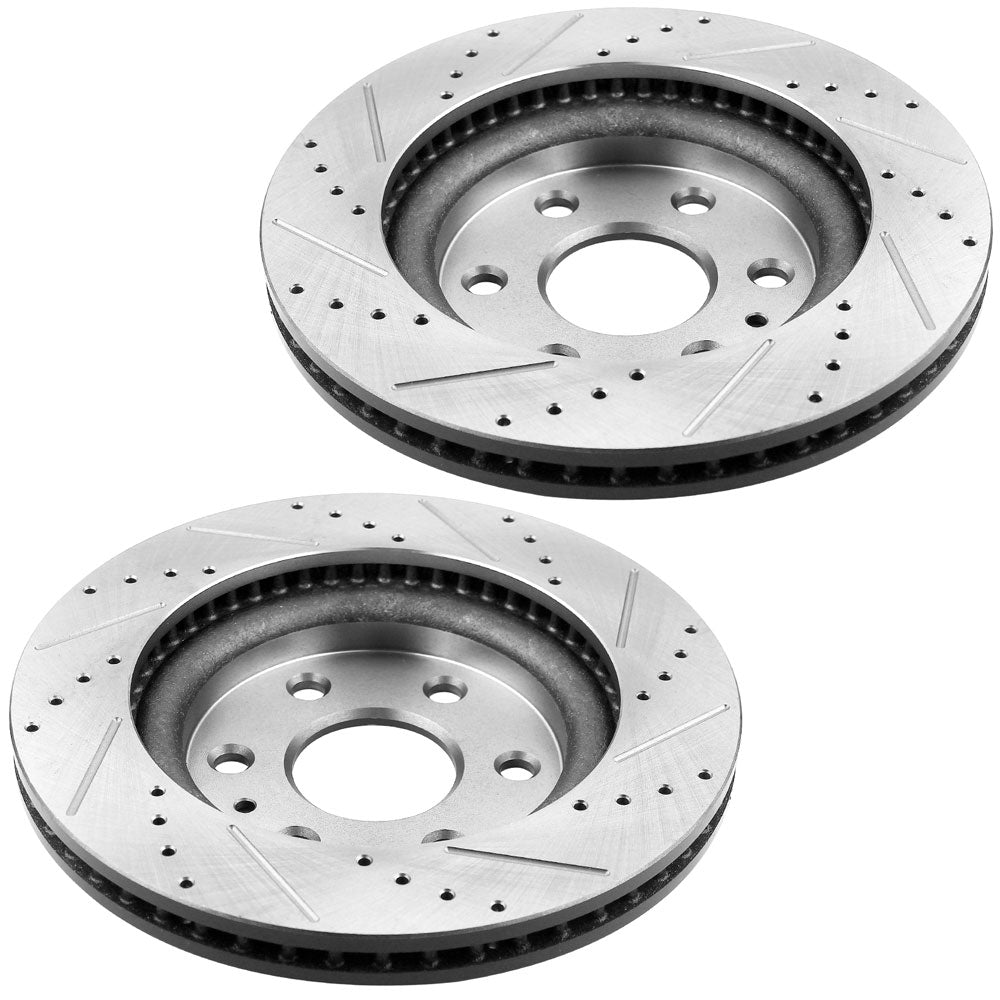 Front Drilled & Slotted Disc Brake Rotor Replacement for Buick Enclave, Chevy Traverse, GMC Acadia, Saturn Outlook-12.80" (325mm) 6 Lugs
