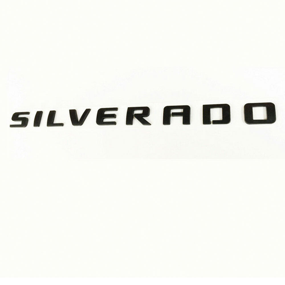 Silverado Nameplate Emblem Badge OEM Genuine Matte Black 2PC