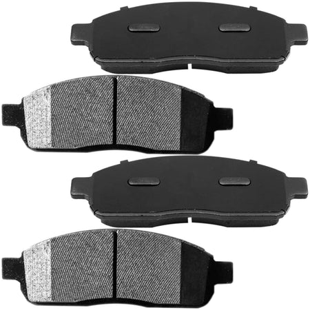 Front Ceramic Brake Pads w/Hardware Kits Fits for Ford F-150 2005-2008, Lincoln Mark LT 2006-2008 Low Dust Brake Pad (All Models)-4 Pack