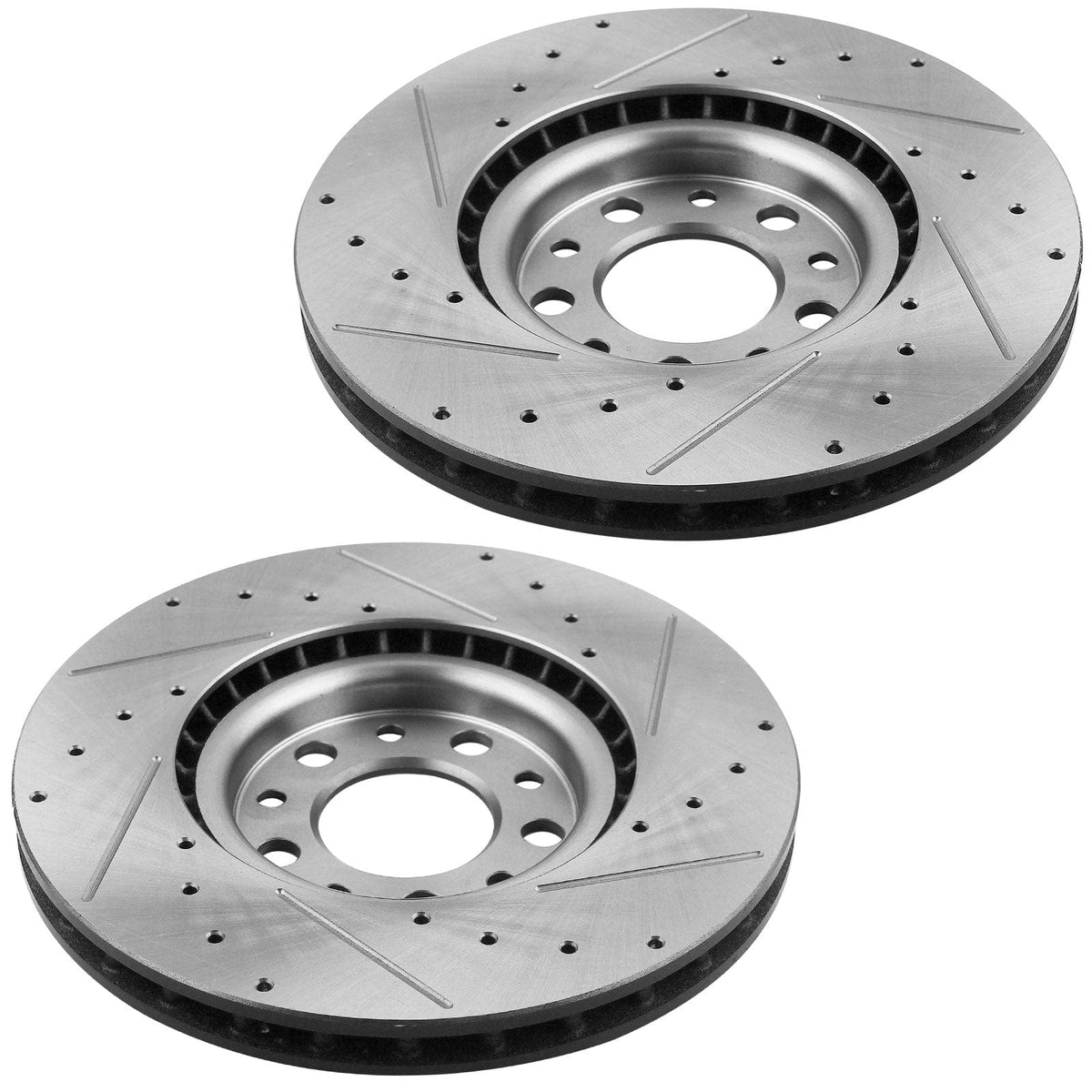 Front Drilled & Slotted Brake Discs Rotors w/Ceramic Brake Pads w/Cleaner & Fluid Fit 2013 2014 2015 2016 Dodge Dart