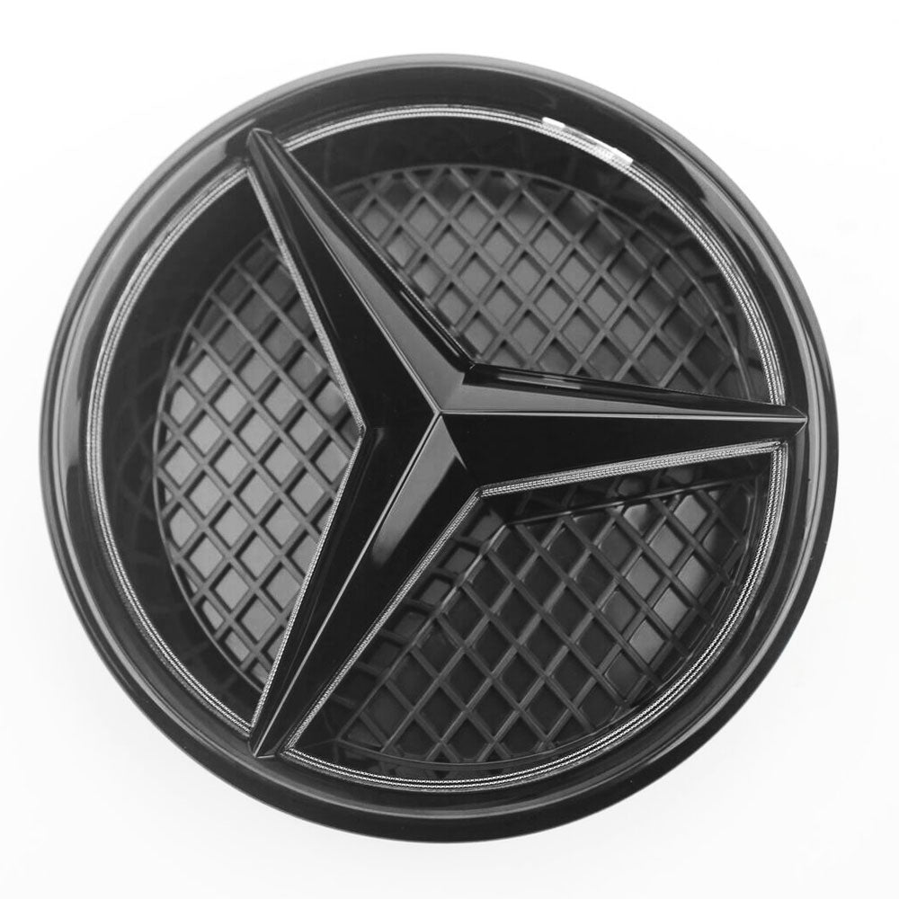 MERCEDES BENZ Front LED White Light Black Grill Star Logo Badge Emblem 2011-2018