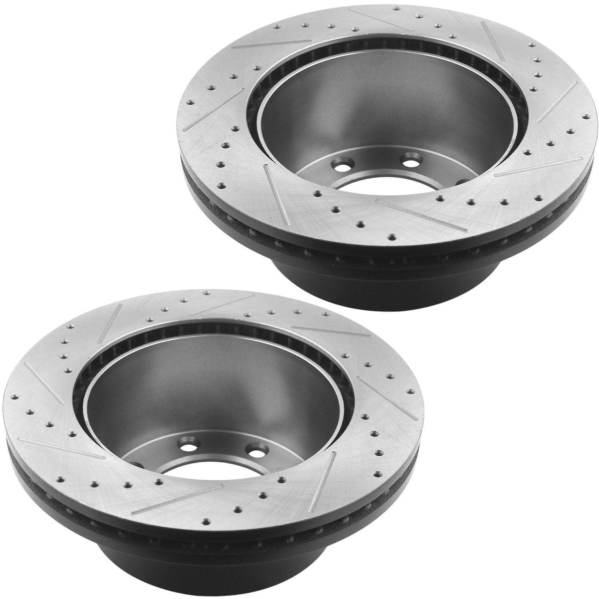 MotorbyMotor Rear Brake Rotors 340mm Drilled & Slotted Brake Rotor Fits for Ford F-250 Super Duty 2005-2012 (2WD or 4WD, w/SRW Models)