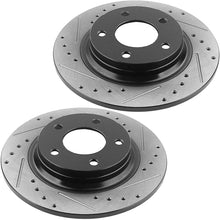 Load image into Gallery viewer, Rear Drilled and Slotted Disc Brake Rotors w/Ceramic Brake Pads Fit for 2007 2008 2009 2010 Ford Edge, 2007-2010 Lincoln MKX, 5 Lugs(Bolts Not Included)