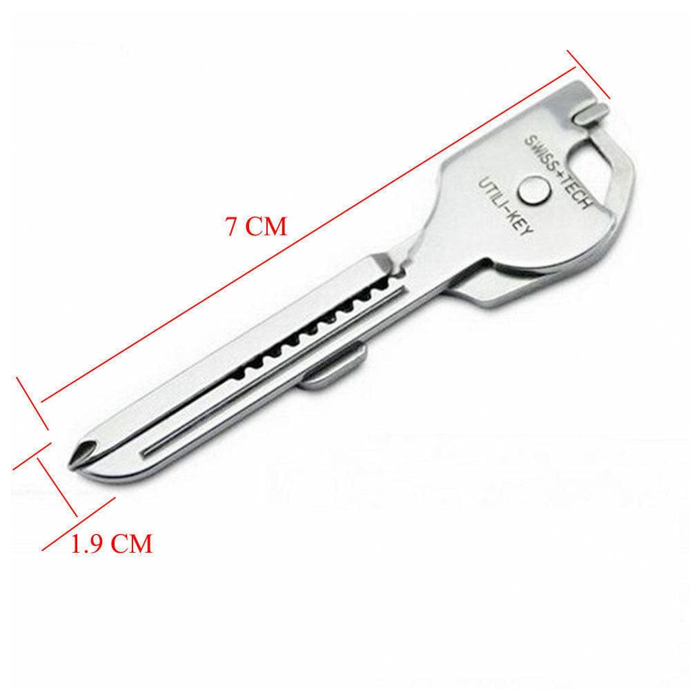 Swiss Tech Utili-Key 6-in-1 EDC Multitool - Stainless Steel Keychain Tool