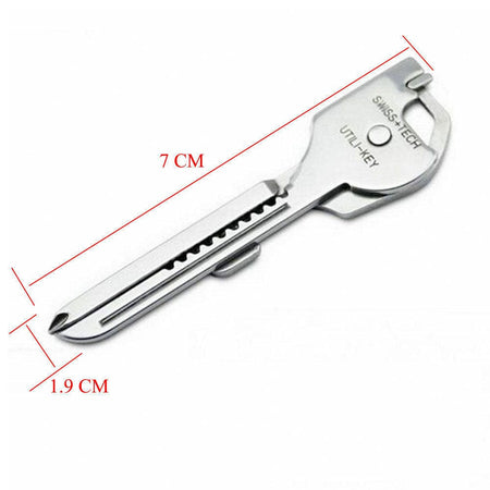 Swiss Tech Utili-Key 6-in-1 EDC Multitool - Stainless Steel Keychain Tool