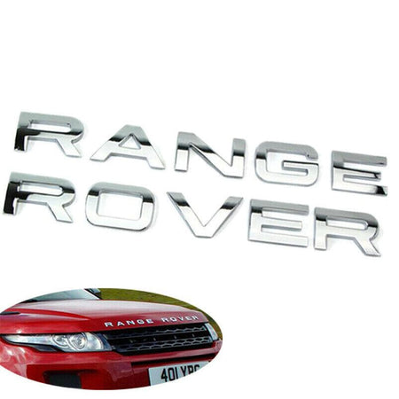 Range Rover Emblem Hood Letter Glossy Silver