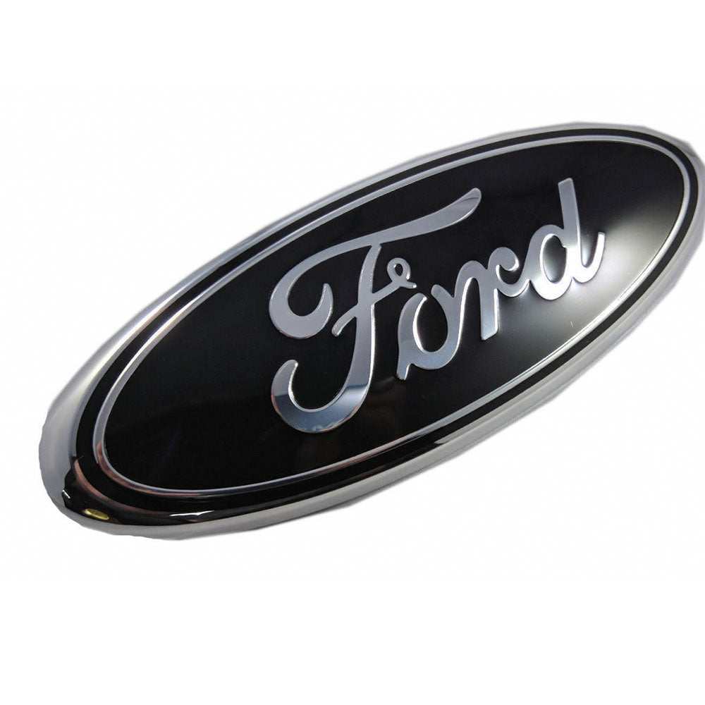 FORD F150 Emblem 7" Rear Tailgate Oval Nameplate Decal Badge Chrome Black