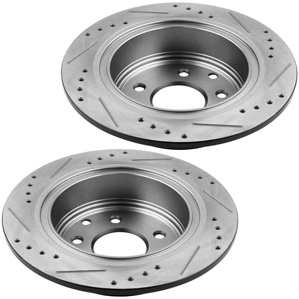 Motorbymotor Rear Brake Rotors 292mm Drilled & Slotted Design Brake Rotor & Brake Pad kit Fits for Nissan Altima,Nissan Sentra Rear Disc Models