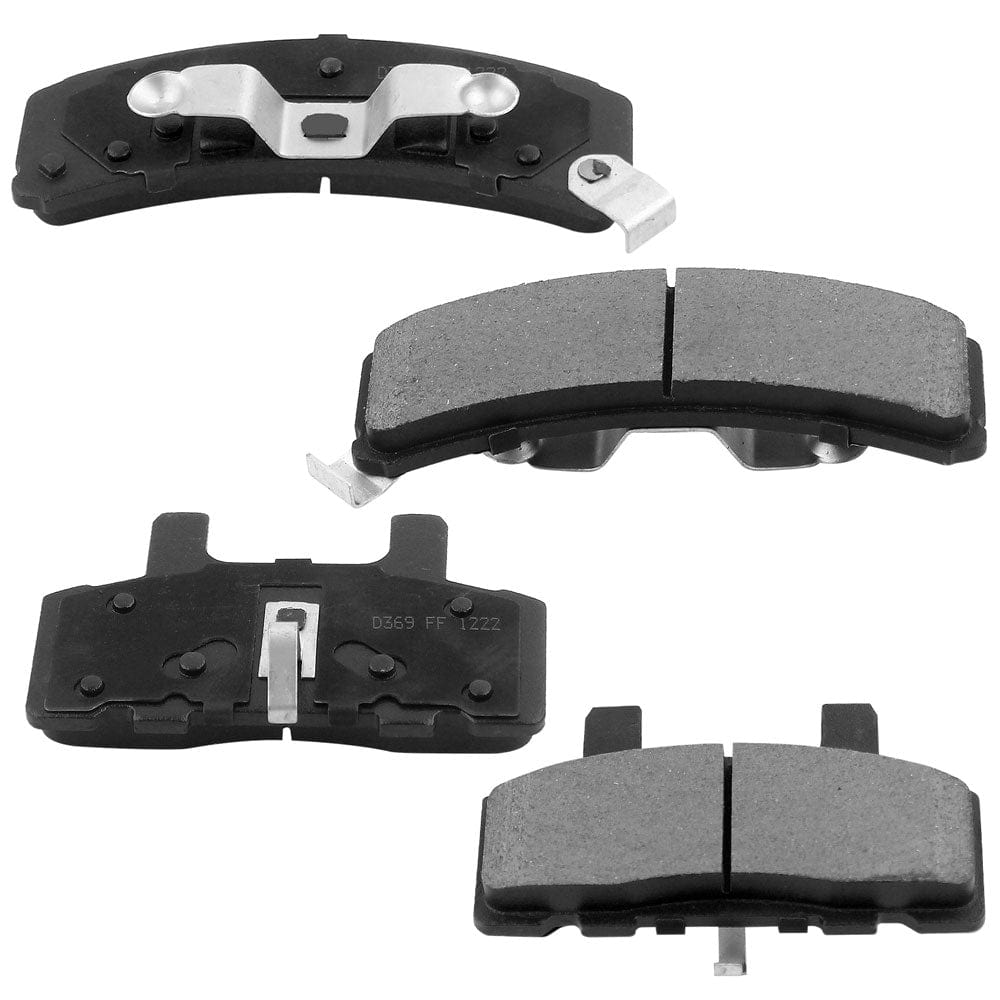 Front Ceramic Brake Pads w/Hardware Kits Fits for Cadillac 60 Special Commercial Chassis Deville Escalade Fleetwood Dust Brake Pad-4 Pack