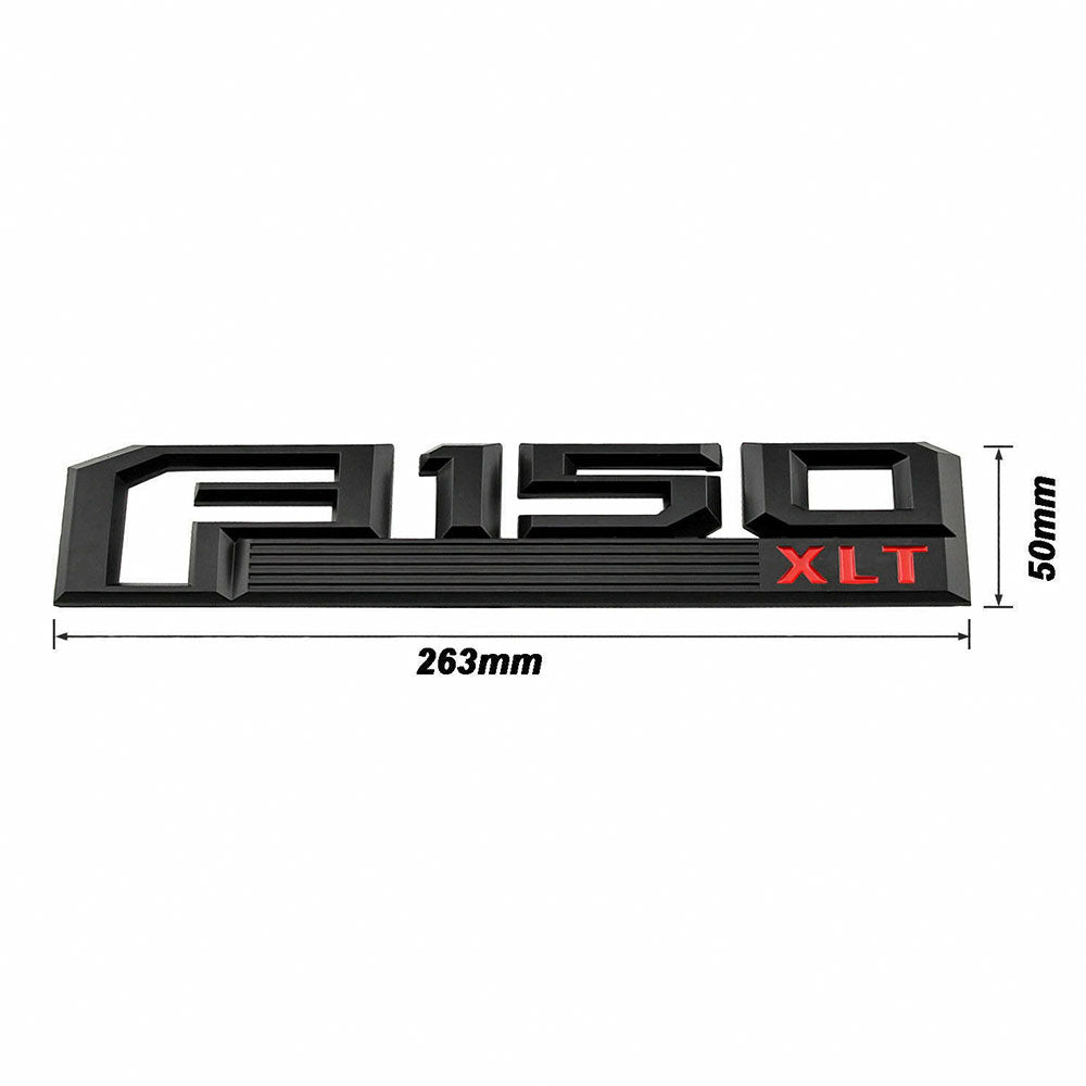 Ford F-150 XLT Fender Emblems Tailgate 2 Piece Kit Red & Black