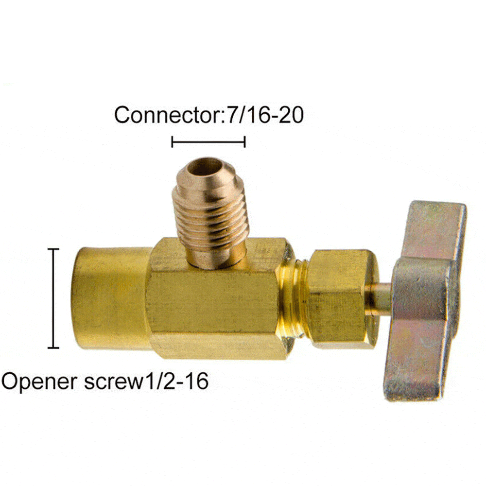 R-134a AC Can Tap | 1/2" ACME Thread Brass Refrigerant Opener Adapter Tool