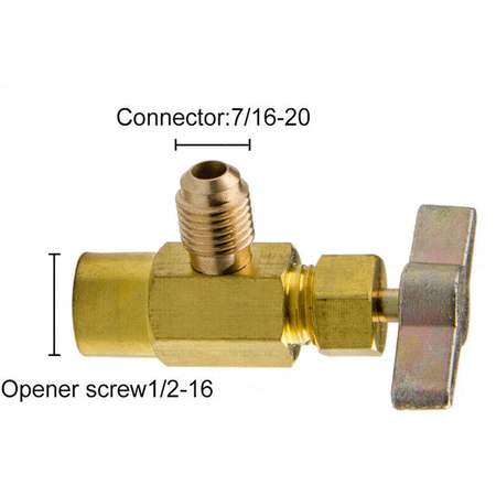 R-134a AC Can Tap | 1/2" ACME Thread Brass Refrigerant Opener Adapter Tool