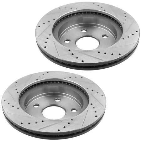 Motorbymotor Front Brake Rotors 336mm Drilled & Slotted Design Brake Rotor & Brake Pad kit Including CLEANER DOT4 FLUID Fits for Chrysler Aspen, Dodge Dakota Durango Ram 1500, Ram 1500 4000
